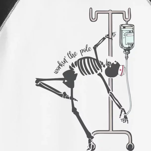 Working The Pole Funny Nurse Dancing Skeleton Halloween Cute Toddler Fine Jersey T-Shirt