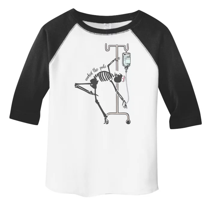 Working The Pole Funny Nurse Dancing Skeleton Halloween Cute Toddler Fine Jersey T-Shirt