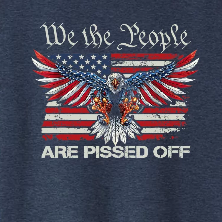 We The People Are Pissed Off Eagle USA Flag Patriotic Women's Crop Top Tee