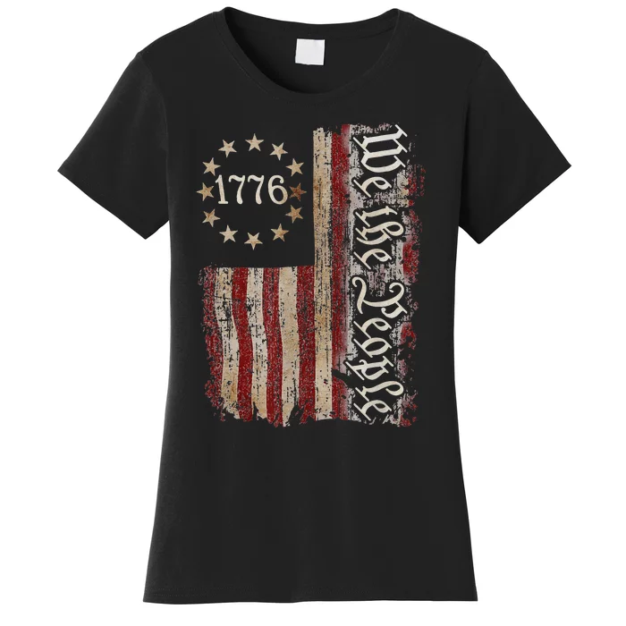 We The People American History 1776 Vintage American Flag Women's T-Shirt