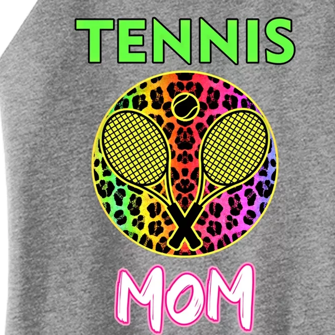 Wo Tennis Player Mother Leopard Tennis Mom Cute Gift Women’s Perfect Tri Rocker Tank