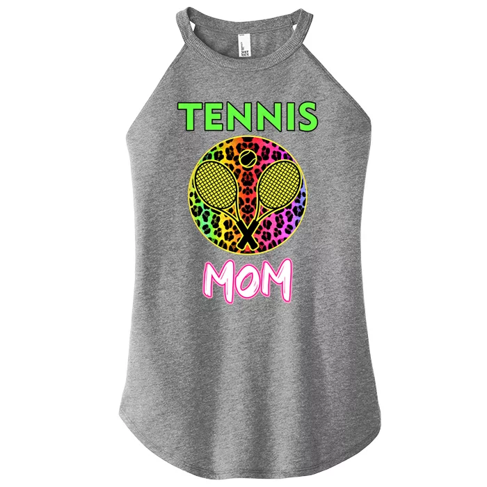 Wo Tennis Player Mother Leopard Tennis Mom Cute Gift Women’s Perfect Tri Rocker Tank