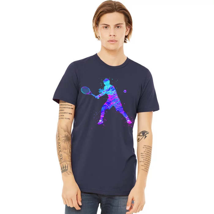 Watercolor Tennis Player Premium T-Shirt