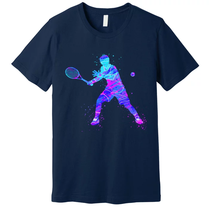 Watercolor Tennis Player Premium T-Shirt