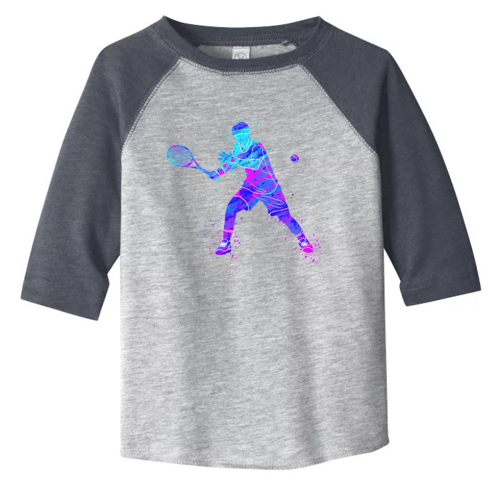 Watercolor Tennis Player Toddler Fine Jersey T-Shirt