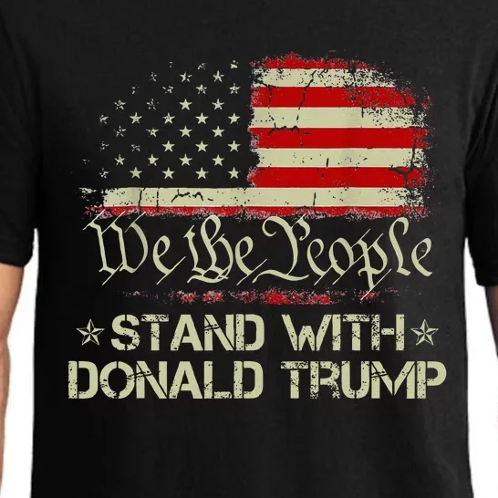 We The People Stand With Donald Trump 2024 American Flag Pajama Set