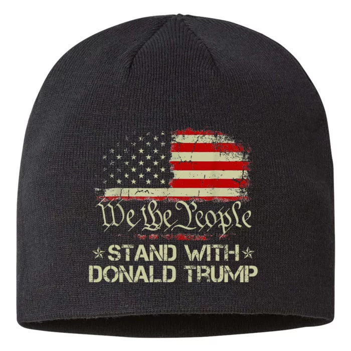 We The People Stand With Donald Trump 2024 American Flag 8 1/2in Sustainable Knit Beanie