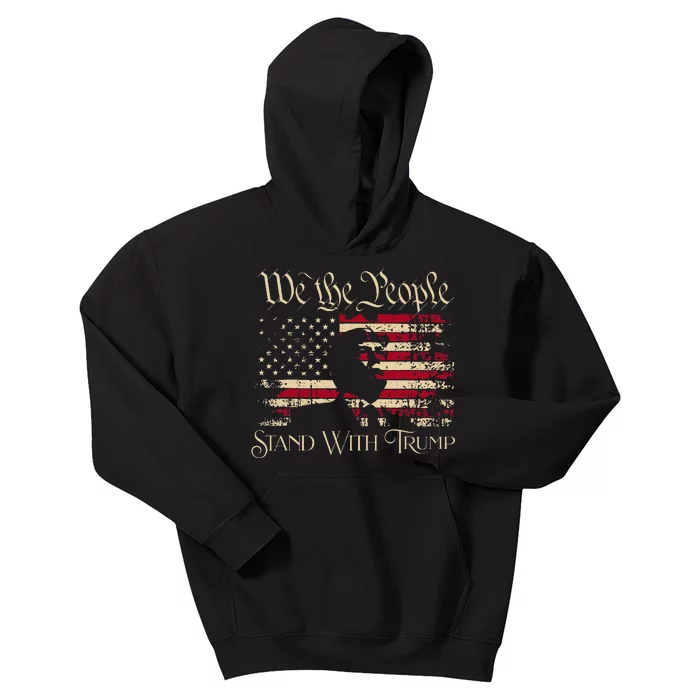 We The People Stand With Trump Support Trump Election 2024 Kids Hoodie