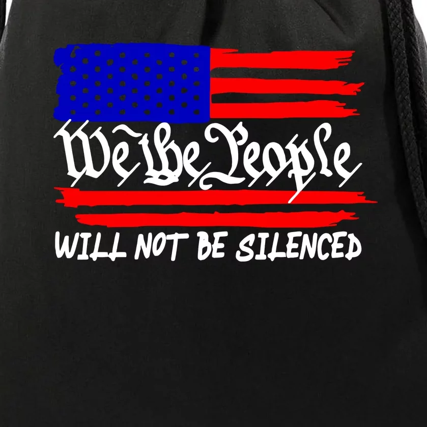 We The People Will Not Be Silenced Trump 2024 Drawstring Bag