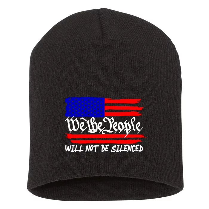 We The People Will Not Be Silenced Trump 2024 Short Acrylic Beanie