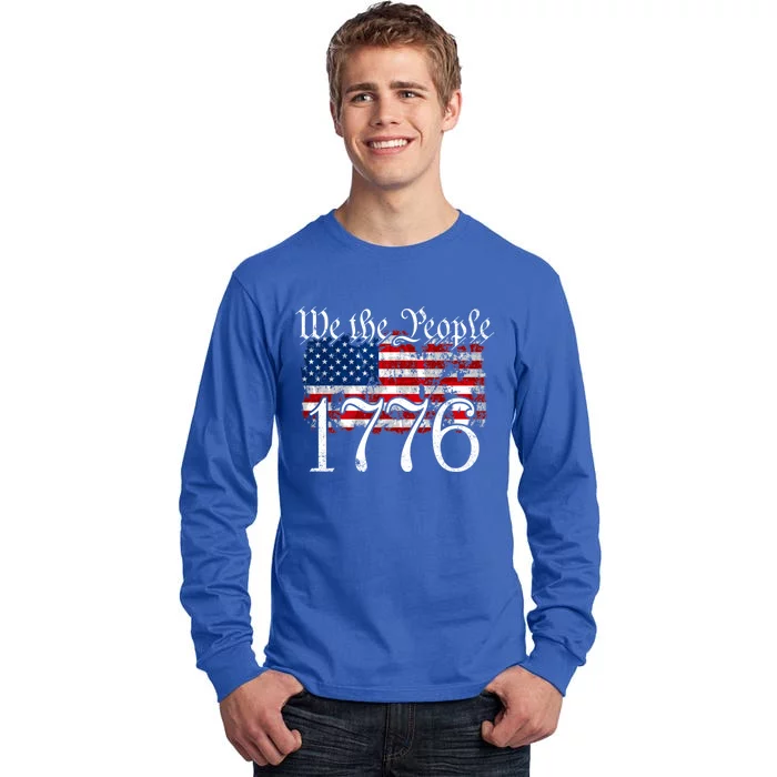 We The People 1776 U S Constitution Freedom American Flag Great Gift Tall Long Sleeve T-Shirt