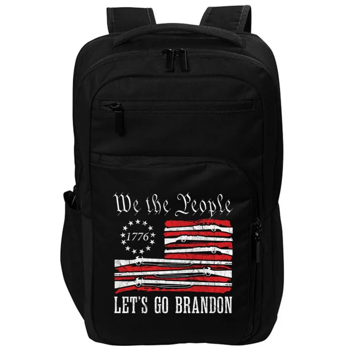 We The People LetS Go Brandon American Flag 1776 With Guns Gift Impact Tech Backpack