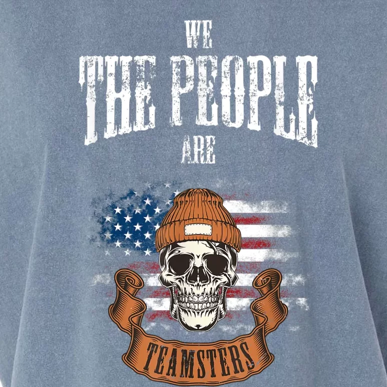 We The People Are Teamsters Union Laborer USA Flag Garment-Dyed Women's Muscle Tee