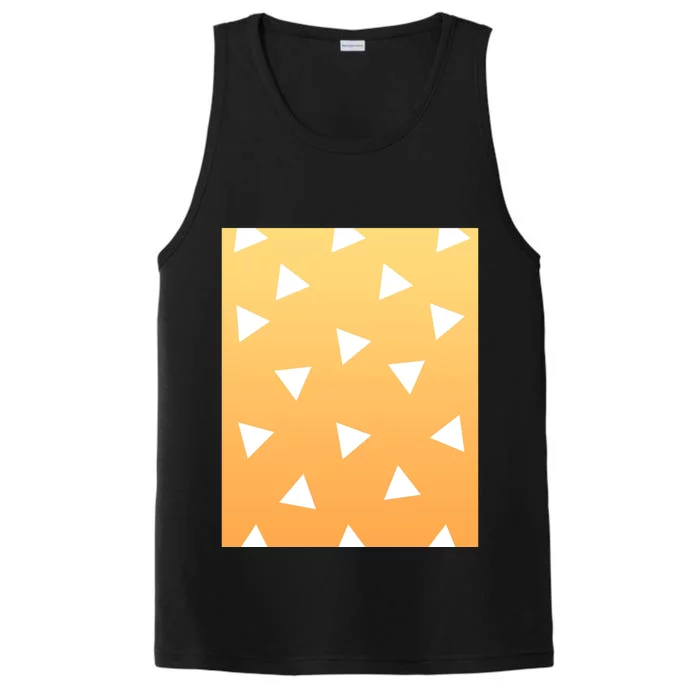 White Triangles Pattern Graphic Performance Tank