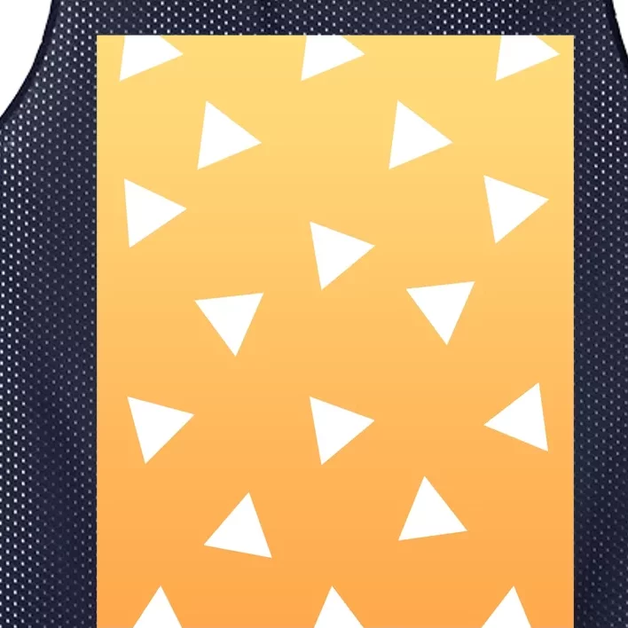 White Triangles Pattern Graphic Mesh Reversible Basketball Jersey Tank