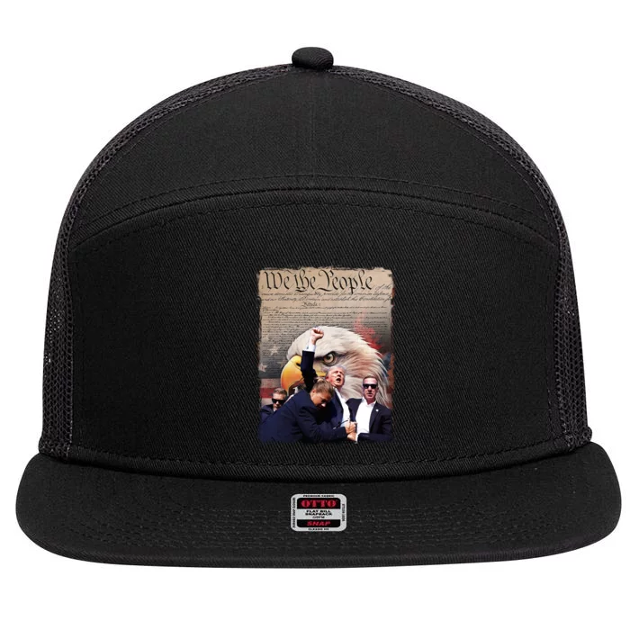 We The People Stand With Donald Trump 7 Panel Mesh Trucker Snapback Hat