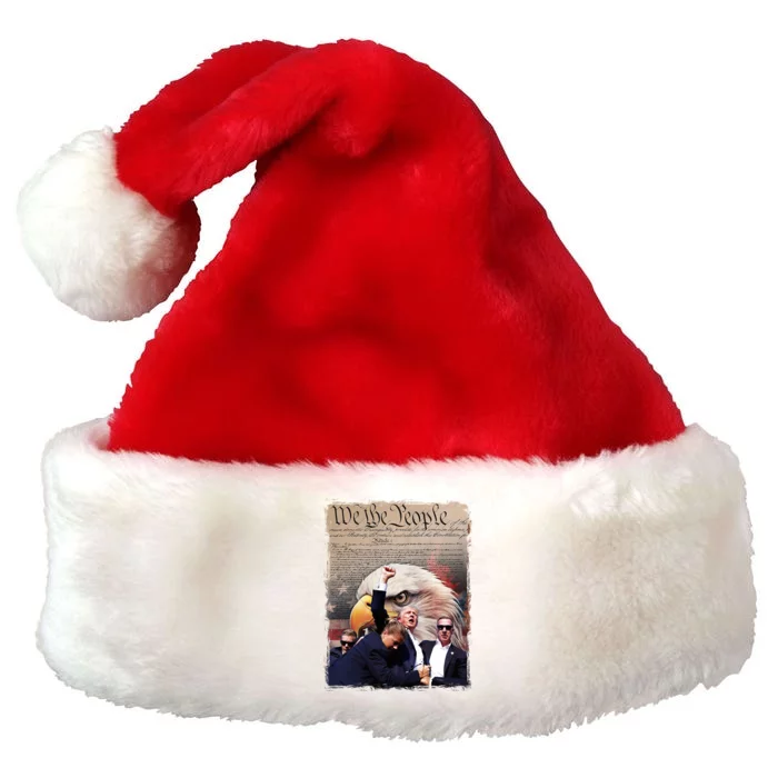 We The People Stand With Donald Trump Premium Christmas Santa Hat