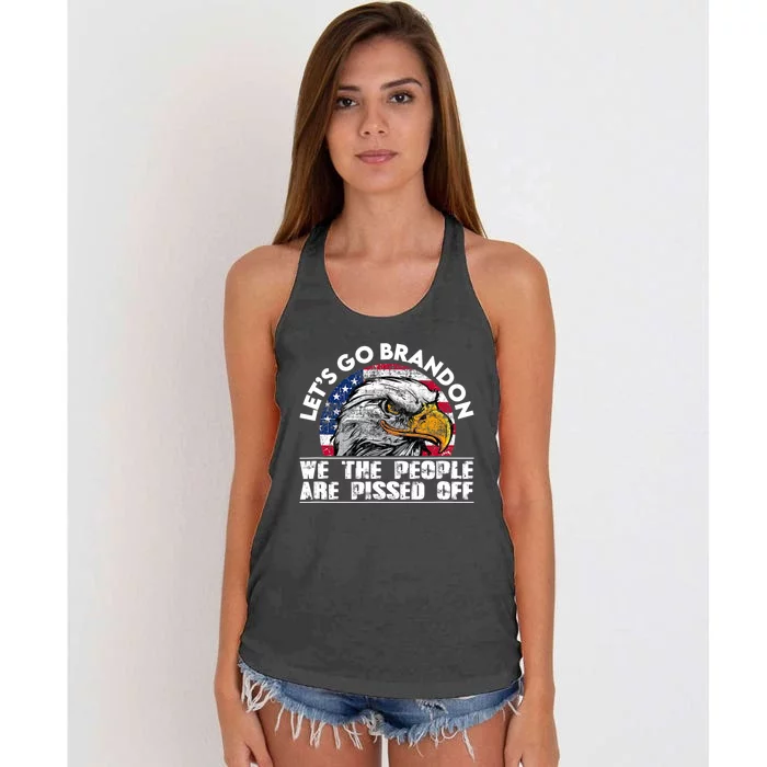 We The People Are Pissed Off Let's Go Brandon Women's Knotted Racerback Tank