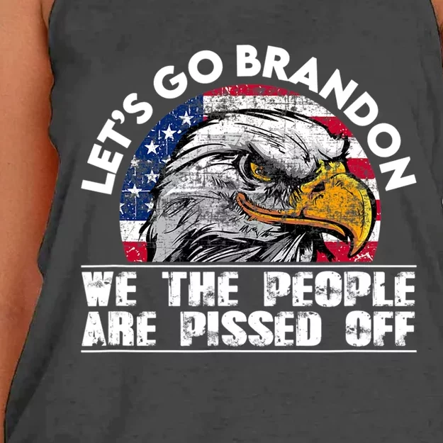 We The People Are Pissed Off Let's Go Brandon Women's Knotted Racerback Tank