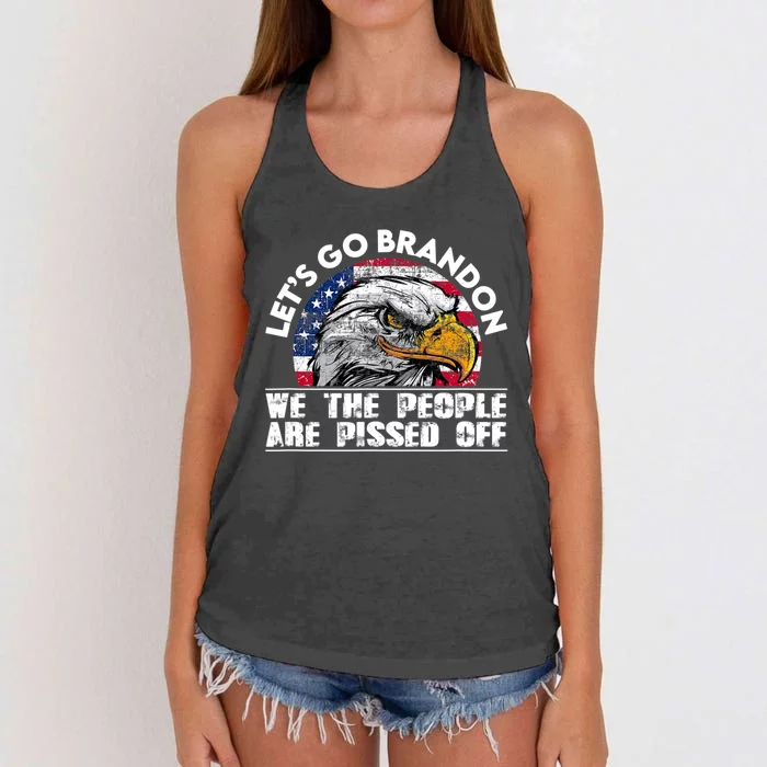 We The People Are Pissed Off Let's Go Brandon Women's Knotted Racerback Tank