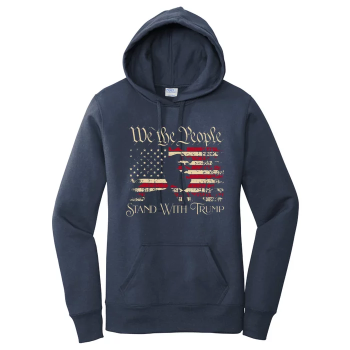 We The People Stand With Trump Support Trump Election 2024 Women's Pullover Hoodie