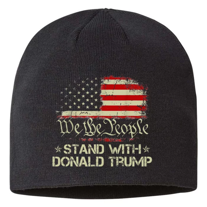 We The People Stand With Donald Trump 2024 American Flag 8 1/2in Sustainable Knit Beanie