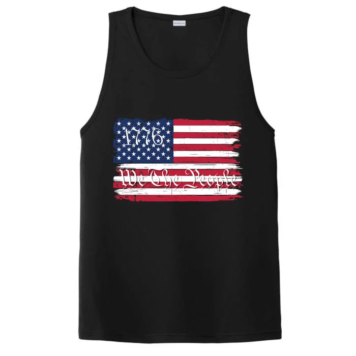 We The People 1776 Patriotic American Conservative US Constitution American Performance Tank