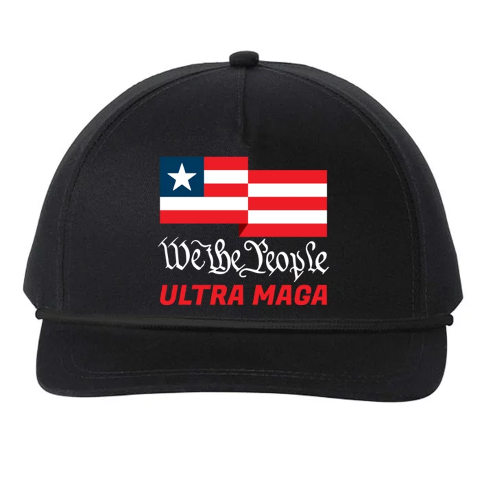 We The People Ultra MAGA Trump 2024 Anti Biden Snapback Five-Panel Rope Hat