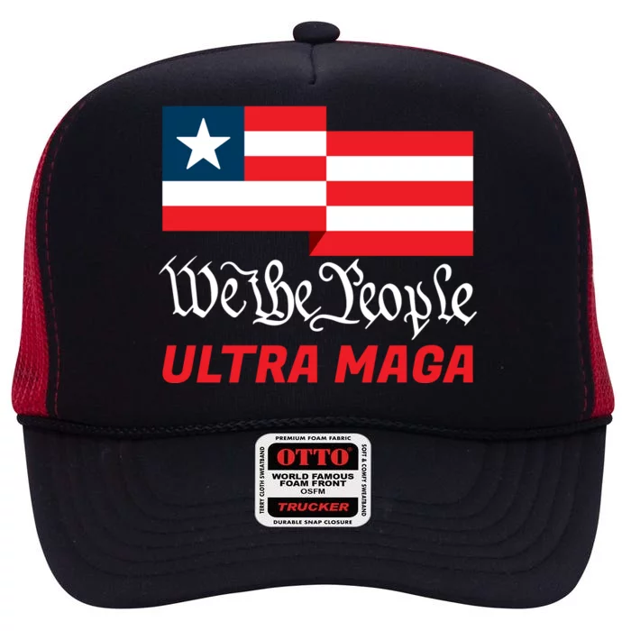 We The People Ultra MAGA Trump 2024 Anti Biden High Crown Mesh Trucker Hat