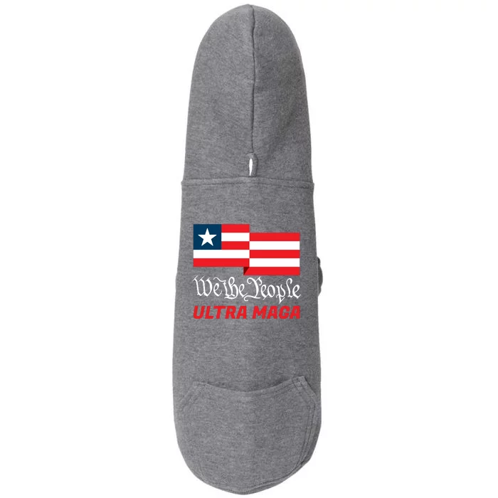 We The People Ultra MAGA Trump 2024 Anti Biden Doggie 3-End Fleece Hoodie