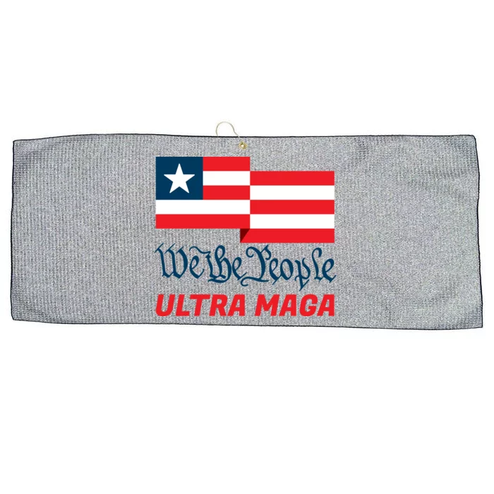 We The People Ultra MAGA Trump 2024 Anti Biden Large Microfiber Waffle Golf Towel