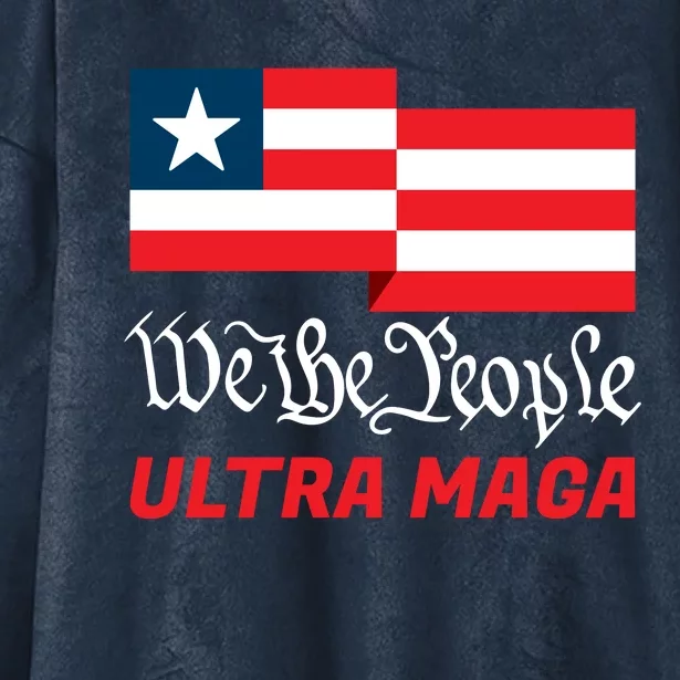 We The People Ultra MAGA Trump 2024 Anti Biden Hooded Wearable Blanket