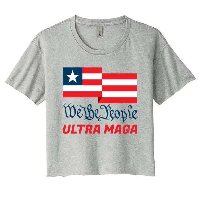 We The People Ultra MAGA Trump 2024 Anti Biden Women's Crop Top Tee