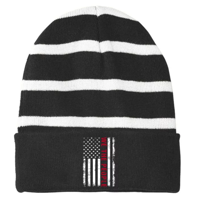 We The People Pride Striped Beanie with Solid Band