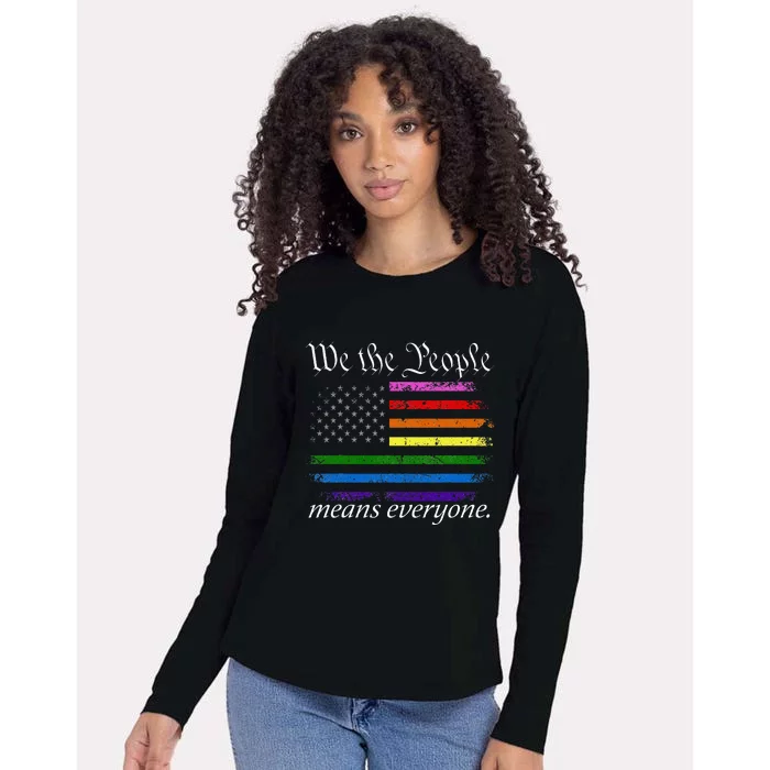 We The People Means Everyone Usa Lgbt Equality Womens Cotton Relaxed Long Sleeve T-Shirt