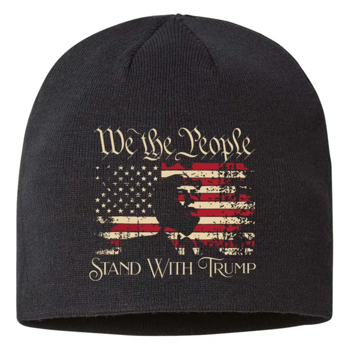 We The People Stand With Trump Support Trump Election 2024 8 1/2in Sustainable Knit Beanie