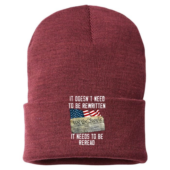 We The People 1776 American Flag Front & Back Sustainable Knit Beanie