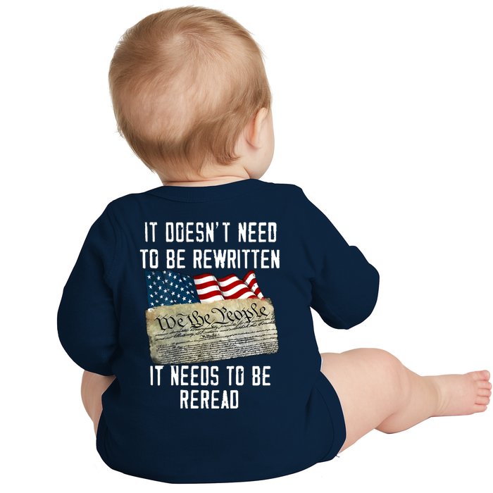 We The People 1776 American Flag Front & Back Baby Long Sleeve Bodysuit