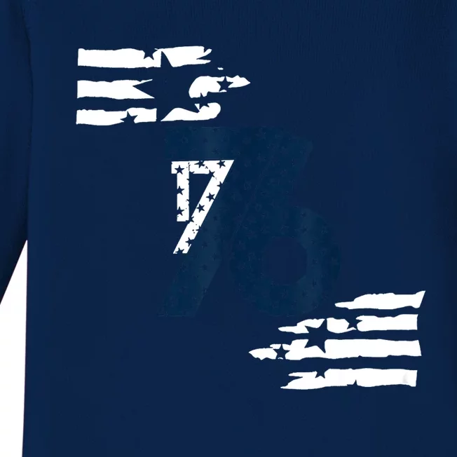 We The People 1776 American Flag Front & Back Baby Long Sleeve Bodysuit