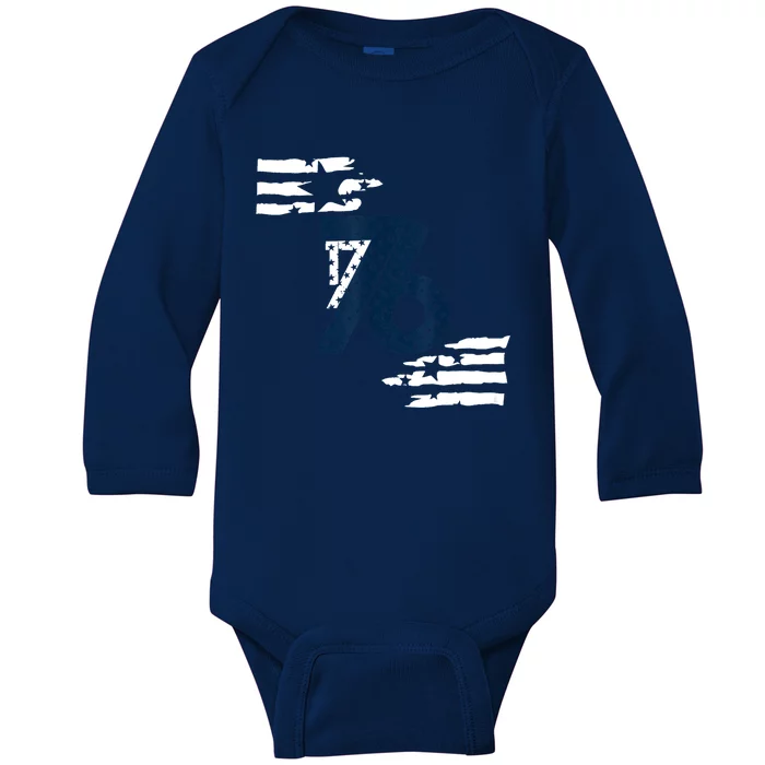 We The People 1776 American Flag Front & Back Baby Long Sleeve Bodysuit