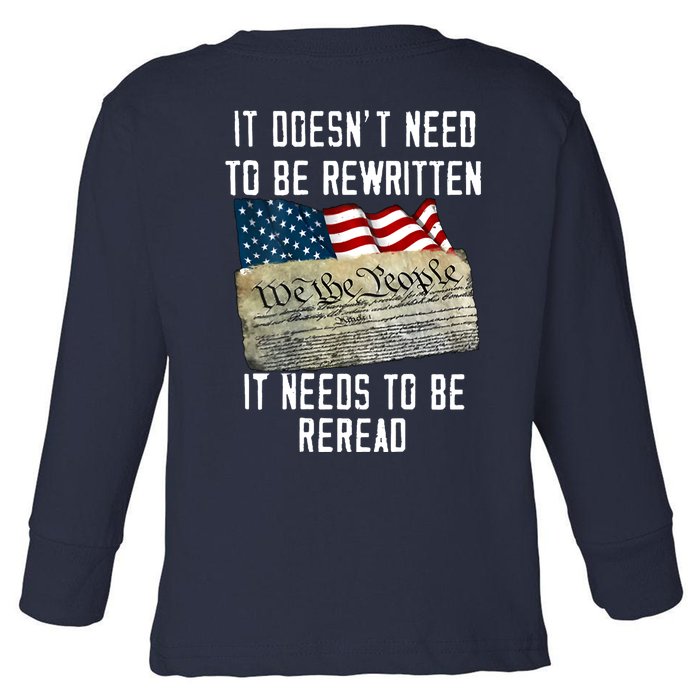 We The People 1776 American Flag Front & Back Toddler Long Sleeve Shirt