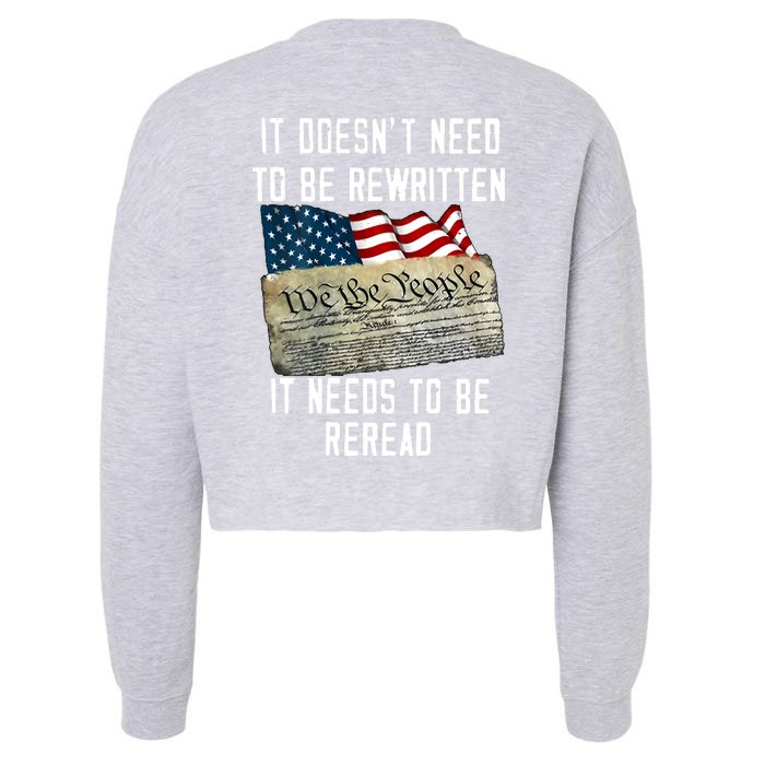 We The People 1776 American Flag Front & Back Cropped Pullover Crew