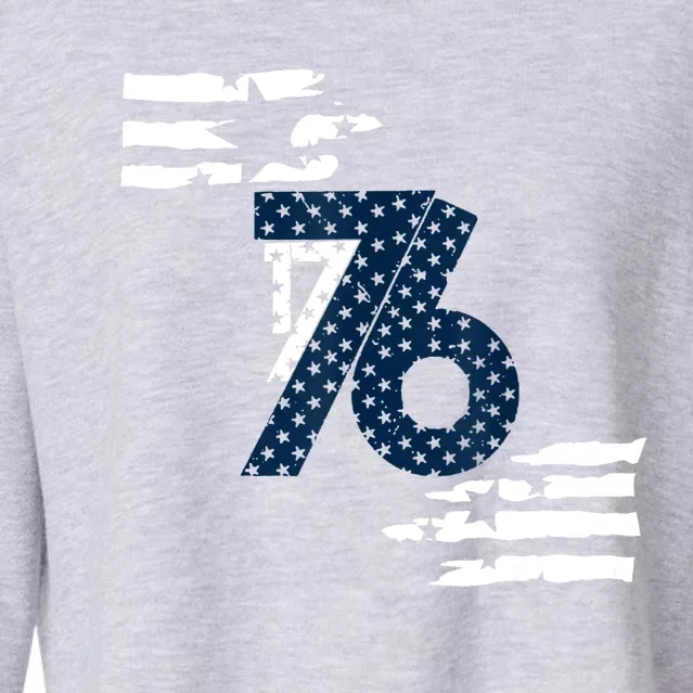 We The People 1776 American Flag Front & Back Cropped Pullover Crew