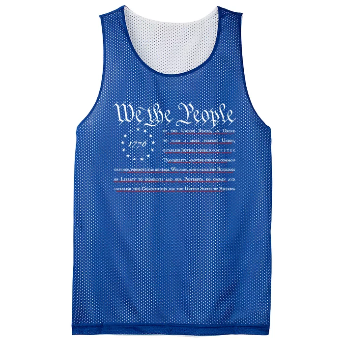 We The People Betsy Ross Flag Preamble Of The Constitution Gift Mesh Reversible Basketball Jersey Tank