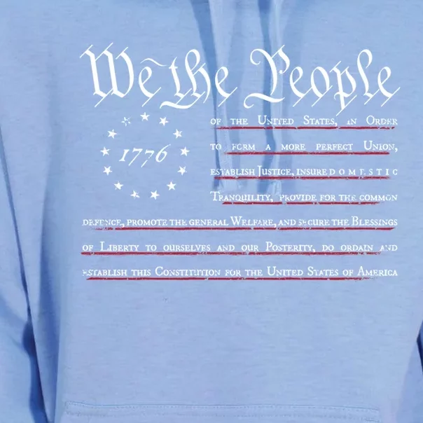 We The People Betsy Ross Flag Preamble Of The Constitution Gift Unisex Surf Hoodie