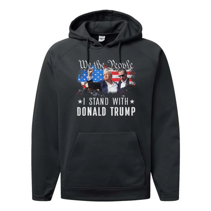 We The People Stand With Trump 2024 Pride Performance Fleece Hoodie