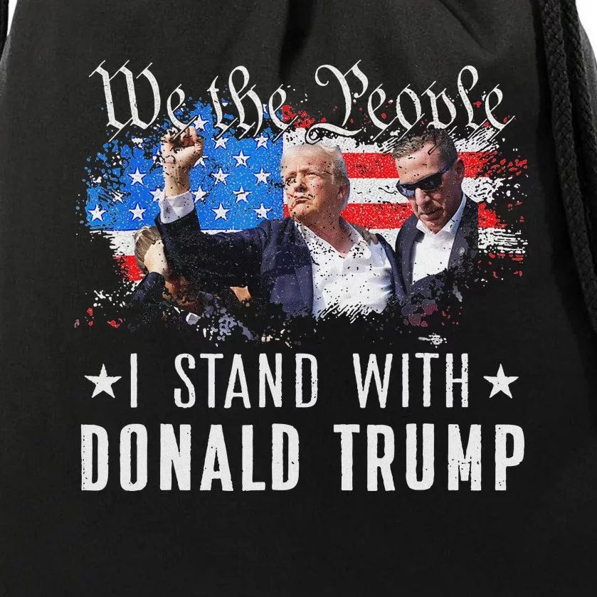 We The People Stand With Trump 2024 Pride Drawstring Bag