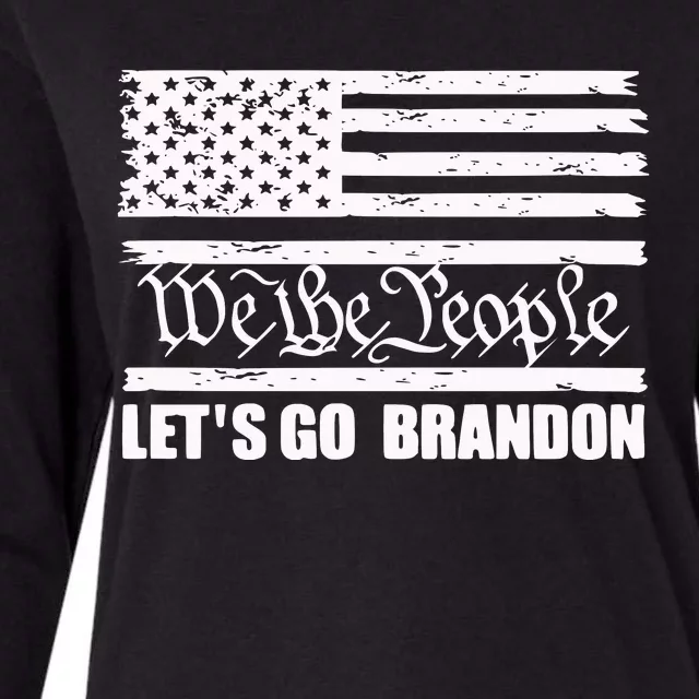 We The People Lets Go Brandon Usa Flag Womens Cotton Relaxed Long Sleeve T-Shirt