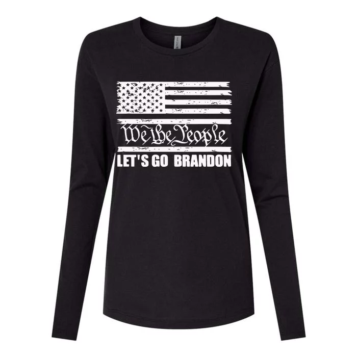 We The People Lets Go Brandon Usa Flag Womens Cotton Relaxed Long Sleeve T-Shirt