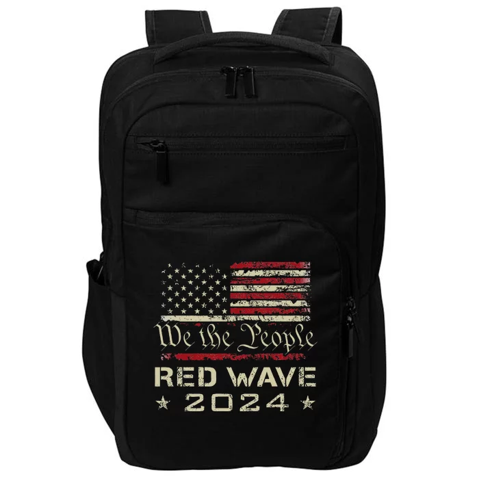 We The People Red Wave 2024 Election Republican Usa Flag Impact Tech Backpack